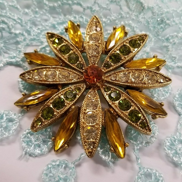 Exqusite VTG Sunburst Brooch - Picture 6 of 8